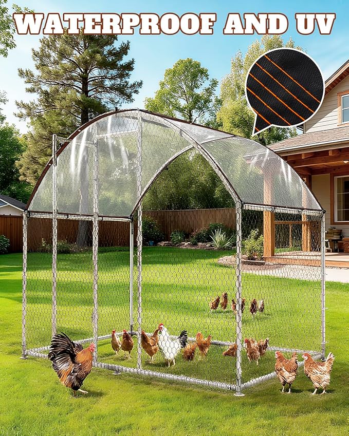 2 Pcs Chicken Coop Cover Antifreeze Waterproof for Winter - with Ball Bungees Cords, Shade Cloth for Large Chicken Coops, Walk-in Chicken Run Pen, Chicken Coop Tarp
