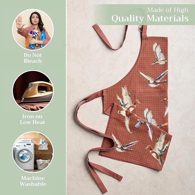 Maison d' Hermine 100% Cotton Apron for women with Pocket Kitchen Chef Apron for Men Cooking Easter Decorations