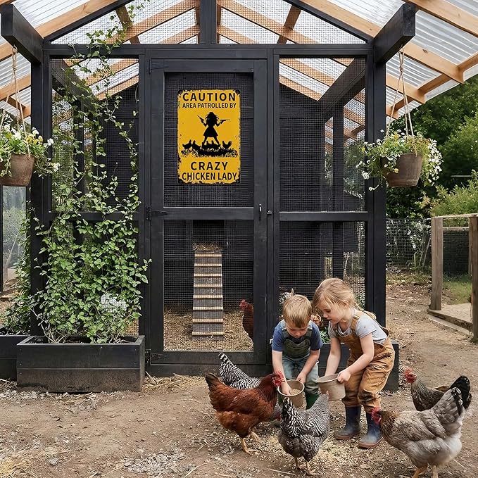 Metal Chicken Coop Sign, Funny Chicken Gifts, Tin Sign for Home Farm Chicken Coop Farmhouse Kitchen Garden Decor 8 X 12 Inch