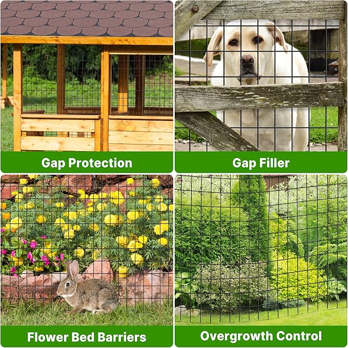 3ft x 50ft Black Vinyl Coated Welded Wire Fence - 14 GA Heavy Duty Garden Fencing, 2"x3" Mesh Rustproof Deer Barrier, Chicken Coop Poultry Run, Dog Fence & Garden Protector for Vegetables
