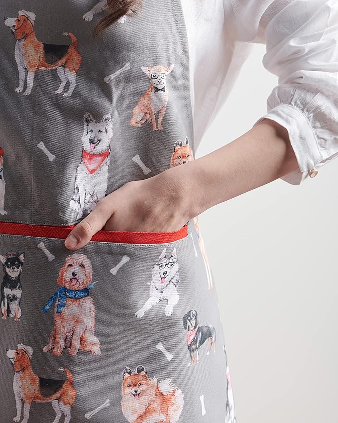 Maison d' Hermine 100% Cotton Apron for women with Pocket Kitchen Chef Apron for Men Cooking Easter Decorations
