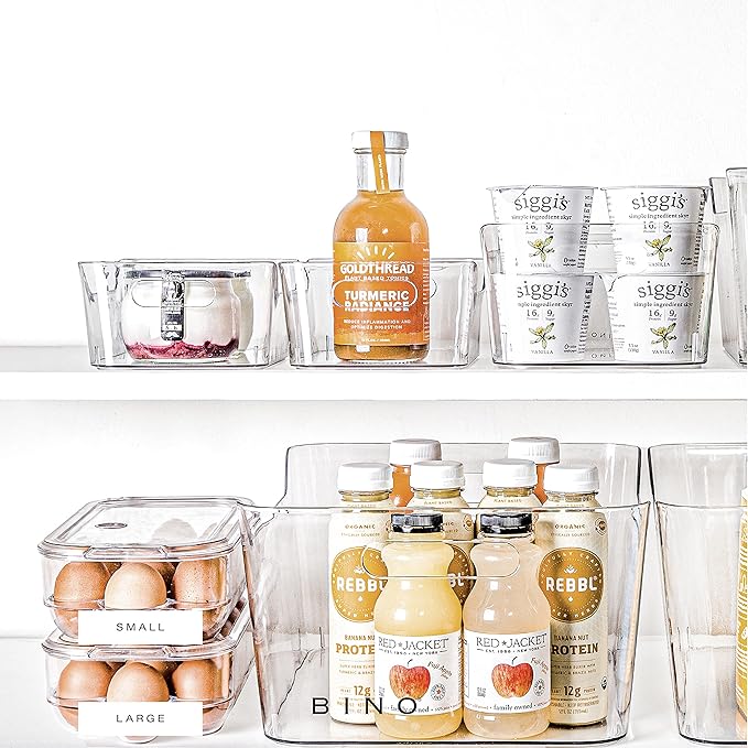 BINO Plastic Egg Container for Refrigerator - Clear, 13 Count, Sturdy, Durable