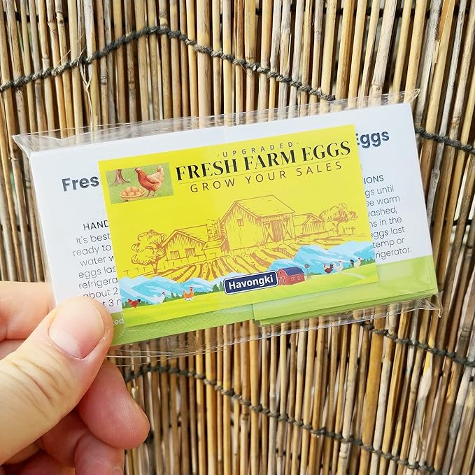100 Pack Premium Fresh Farm Eggs Handling Instructions Stickers Labels Care Accessories | Egg Blank Cartons 4 6 12 15 18 30 48 50 Count Basket Box Container Storing Extra Organizer -M08SS100