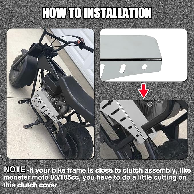 YOXUFA 212 Clutch Cover Chain Guard for Most Mini Bike with Predator 224cc 79cc 100cc 196cc 200cc GX160 GX200 Engines Coleman CT200U CT200U-EX BT200X CT100U CC100X Baja Doodlebug DB30 Silver Parts