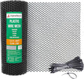 AlpineReach Plastic Wire Mesh 1.3ft x 50ft Fence Roll with Zip Ties - Ideal for Poultry, Dogs, Rabbit Barrier & Gardening, Durable Chicken Mesh, Versatile Rigid Fencing & Netting, Black (15.7" x 600")