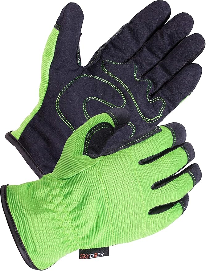 SKYDEER 3-Pairs Pack Durable Leather Work Gloves for Gardening and General Work (SD8809/M)