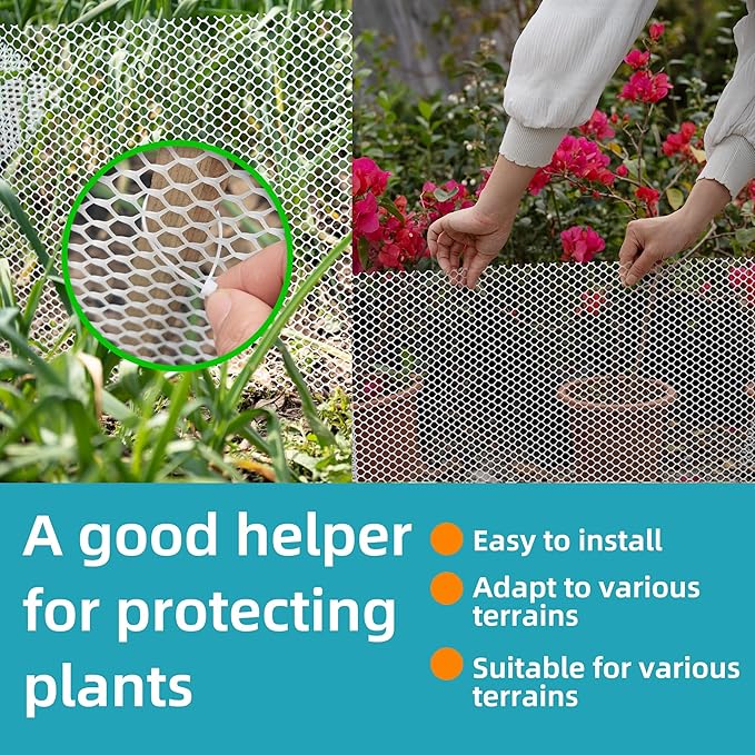 Pet & Garden Safeguard - 15.7IN x 32.8FT Roll - Black Plastic Netting, Multi-Use Decorative Fencing for Poultry, Dogs, Rabbits,Chicken and Snake Barrier