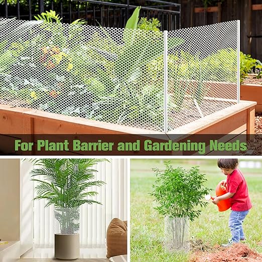 Mesh Tree Guard Trunk Protectors, Chicken Wire for Floral Arrangements, Tree Wraps to Protect Bark, Flexible Net Tree Guard 16 in x 20FT with 50 Zip Ties, Tree Bark Protector from Deer-White