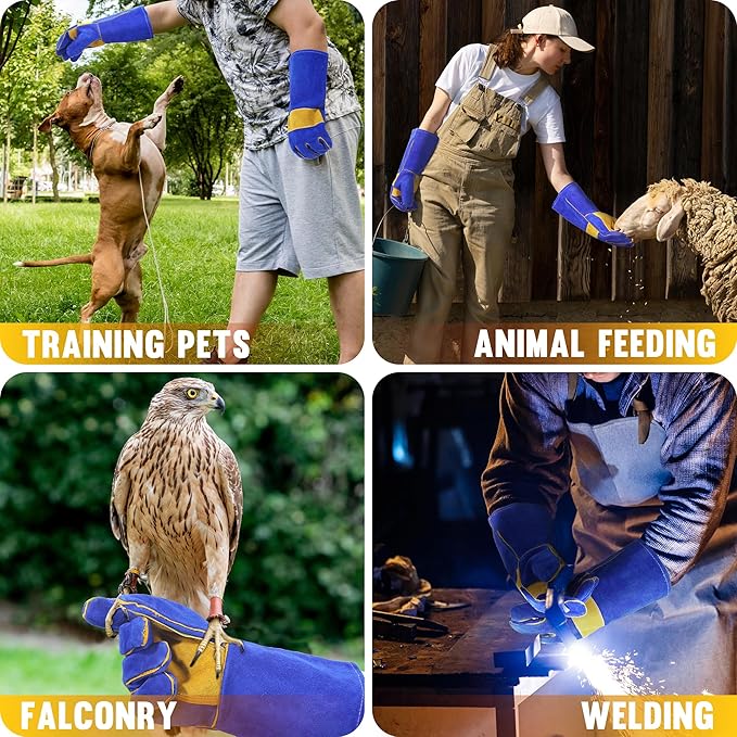 HLDD HANDLANDY Animal Handing Gloves- Bite Proof, Puncture & Scratch Resistant for Safe Handling