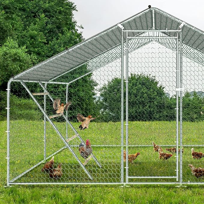 YUMEKA 55" Large Chicken Roosting Bars for Coop, Sturdy Metal Chicken Perch Ladder, Wood Roosting Stand for Hens & Roosters, Chicken Run Accessories & Toys for Backyard Poultry