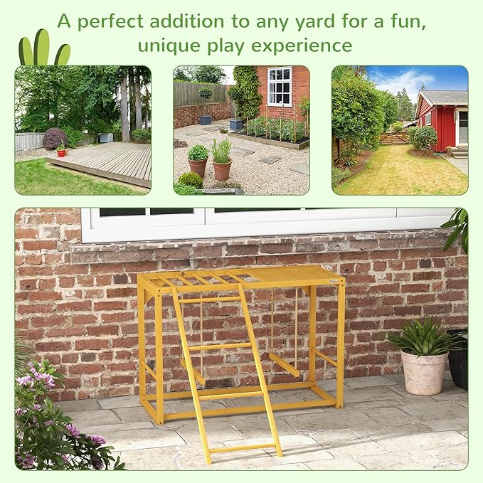 PawHut Chicken Activity Play with Swing Set for 3-4 Birds, Wooden Chicken Coop Accessory with Multiple Chicken Perches & Hen Ladder, Natural