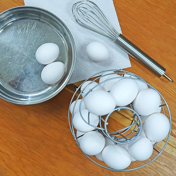 Southern Homewares Egg Skelter Deluxe Modern Spiraling Dispenser Rack Silver