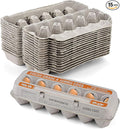 MT Products Natural Pulp Jumbo Egg Cartons 1 Dozen - Disposable Egg Storage Container (Pack of 15) - Made in the USA