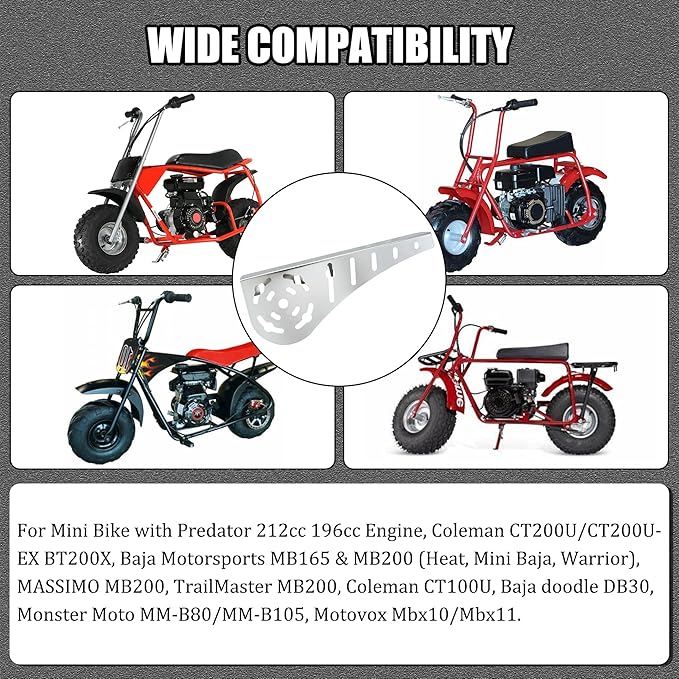 YOXUFA 212 Clutch Cover Chain Guard for Most Mini Bike with Predator 224cc 79cc 100cc 196cc 200cc GX160 GX200 Engines Coleman CT200U CT200U-EX BT200X CT100U CC100X Baja Doodlebug DB30 Silver Parts