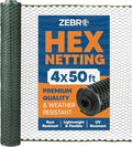 Plastic Hex Chicken Wire Mesh Garden Fence Roll (4' x 50' - Green) - Versatile Poultry Netting and Garden Fence for Temporary or Semi-Permanent Enclosures, Deer Fencing, and Construction Barriers