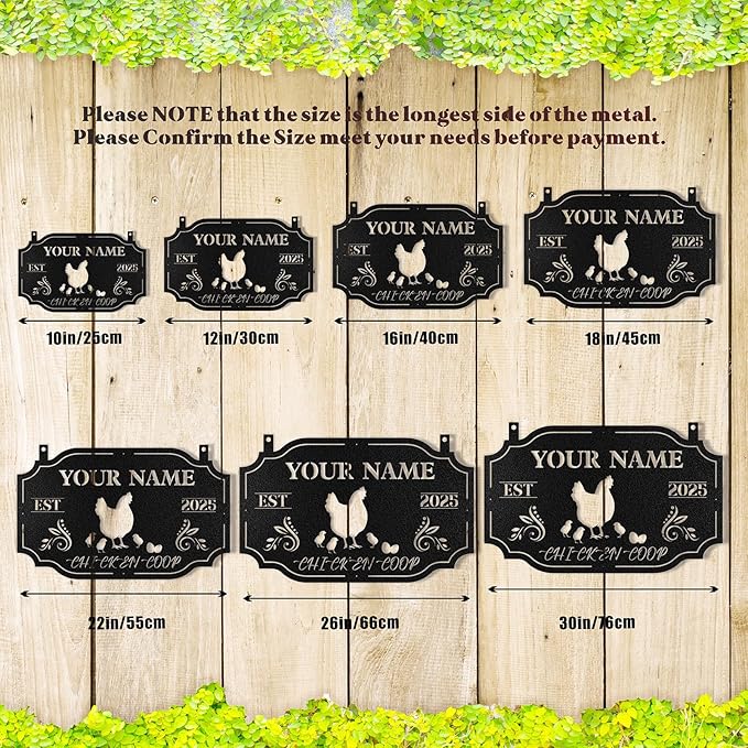 Custom Chicken Coop Signs, Personalized Funny Chicken Coop Signs, Custom Metal Farm Signs for Outdoor, Chick Hen House Sign Funny Farmhouse Outside Wall Decor Gift