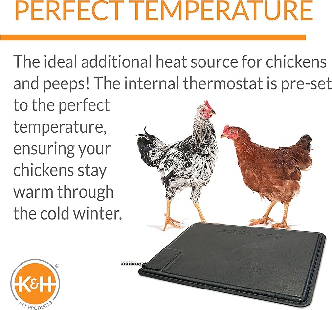 K&H Pet Products Thermo-Chicken Heated Pad Black Small 18.5 X 12.5 Inches