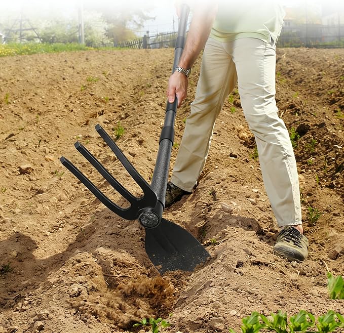 Adjustable Garden Hoe – Multi-Purpose Weeding & Digging Tool with Ergonomic Handle, Length (16"-60"), Rust-Proof Coated Steel, Heavy Duty for Farm, Yard, Gardening