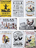 8 Pack Chicken Coop Signs, Funny Metal Farm Decor Outdoor, Rustproof Vintage Signs for Chicken Lovers, Farm House Personalized Gifts for Yard Fence Decor 12x8 Inches