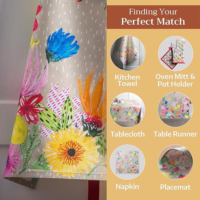 Maison d' Hermine 100% Cotton Apron for women with Pocket Kitchen Chef Apron for Men Cooking Easter Decorations