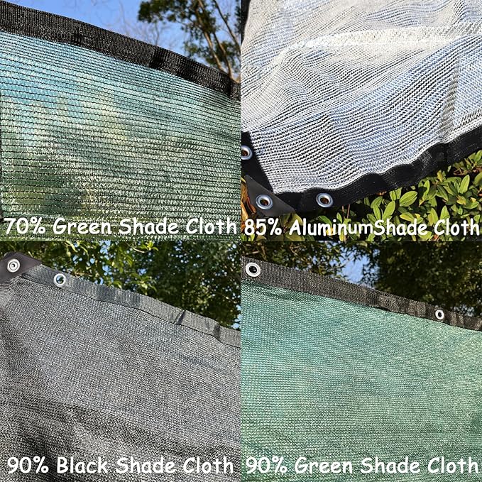90% Heavy Duty Shade Mesh Tarp Shade Cloth Taped Edge with Grommets - for Outdoor Plant Cover,Patio,Tomatoes Barn Kennel,Greenhouse (Black, 6 ft X 3 ft)