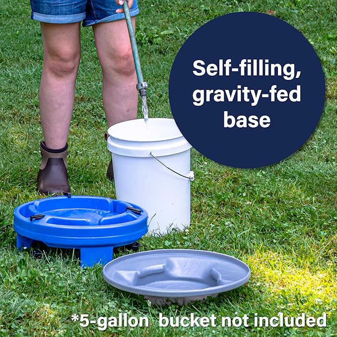 American Home Self-Filling Farmstead Chicken Drinker, Waterer, Automatic Chicken Coop Water Dispenser, 5 Gallon Capacity (Bucket Not Included), Weather-Resistant Design