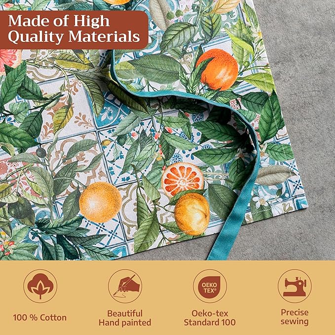 Maison d' Hermine 100% Cotton Apron for women with Pocket Kitchen Chef Apron for Men Cooking Easter Decorations