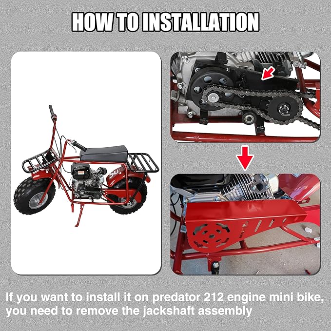 YOXUFA Mini Bike Clutch Cover 212 Chain Guard for Most Minibike with Predator 212cc 224cc 79cc 196cc 200cc GX160 GX200 Engines Coleman CT200U CT200U-EX BT200X CT100U CC100X Baja Doodlebug DB30 Parts