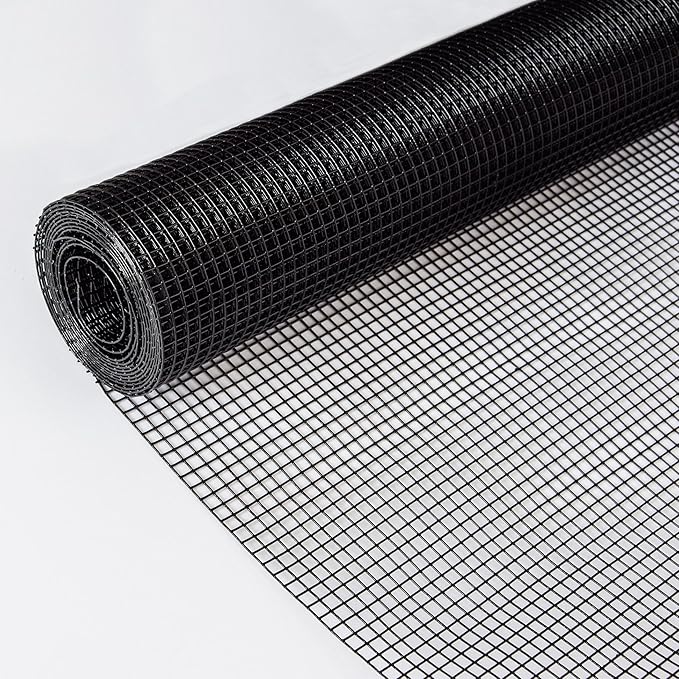 24" x 100" Hardware Cloth 21 Gauge, Black Galvanized Welded Wire Mesh Roll for Chicken Coop Fence, Poultry Netting, Garden Fence, Rabbit & Snake Cage, Heavy Duty Welding Fencing (24×100-21Gauge)