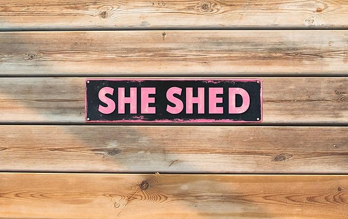 Vintage Tin She Shed Sign Retro Metal Sign Suitable For Home Street Shop Garage Bar Farm Garden - Multi-Purpose Metal Sign For Indoor/Outdoor Use Plaque 4x16 Inch