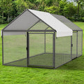 Metal Chicken Coop with Waterproof Cover, 79"x40"x40" Portable Poultry Cage, Outdoor Backyard Farm Walk-in Hen House for Chickens, Ducks, Rabbits and Small Pets