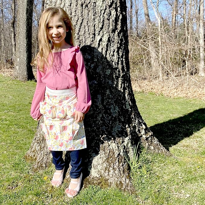 Plum Hill Kids Chicken Egg Collecting Apron with Pockets