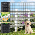 Black Metal Garden Fence, 48inch(H) x 100ft(L), 2 inch x 4 inch,12.5GA 2/3/4/5/6 Ft Tall Chicken Wire PVC Coated Welded Wire Mesh Roll for Dogs Border Yard Vegetable Plant Protection Poultry Netting