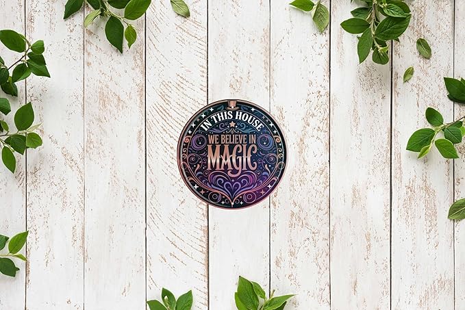 CSWLJS Vintage Metal Tin Sign “In This House We Believe in Magic” – 8×12″ Wall Decor for Home, Bedroom, Kitchen, Gift
