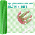 Plastic Mesh Fence Sheet 15.7IN x 10FT - 0.3IN Opening Plastic Chicken Wire Netting Roll Durable for Dogs, Poultry, Puppy, Garden Snake Barrier with 50 Pcs Zip Ties - Green