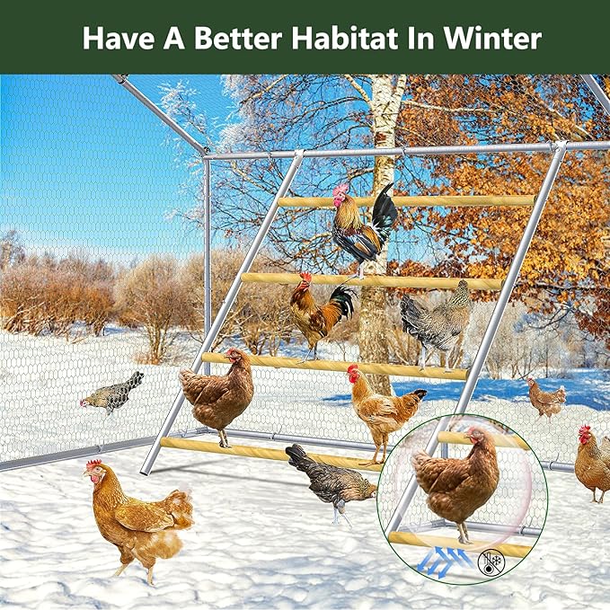Chicken Coop Roosting Perch,Perfect for Backyard Poultry,Chicken Perch Essentials,Easy to Assemble&Clean,Farm Chicken Toys (56" L x 41.5" W)