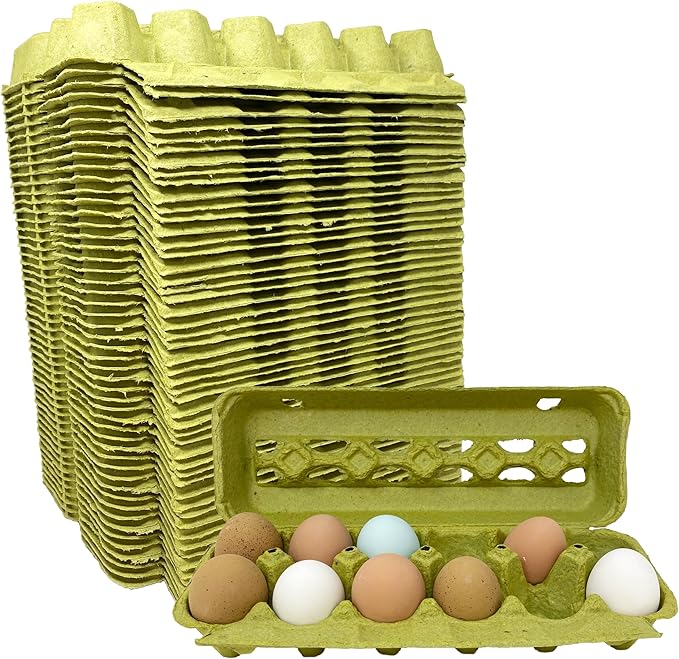Pecking order Green Paper Pulp Egg Cartons - 50 Pack