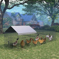 130”X 40”x 40” Metal Chicken Coop, Portable Walk-in Poultry Cage, with1 Window and 4 Doors, Durable Outdoor Hen House for Ducks, Chickens, and Small Pets (Anti-Slip, Rust-Proof Design)
