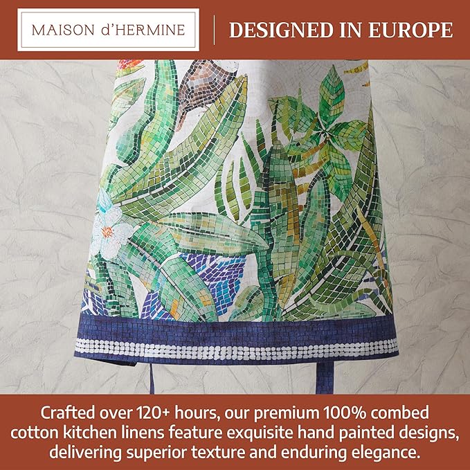Maison d' Hermine 100% Cotton Apron for women with Pocket Kitchen Chef Apron for Men Cooking Easter Decorations