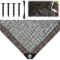 Koi Pond Netting Kit 12 x 100ft, Heavy-Duty Pe, Bird Deer Fence Netting, Durable Net Cover for Leaves, Protect Fish from Blue Heron Bird, Cats & Predators, Stakes & Ties Included