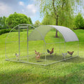 Large Metal Chicken Coop,Outdoor Chicken Coop Run with Water-Resident and Anti-UV Cover,Dome Roof Walk-in Poultry Cage Duck Rabbit House for Outside,Backyard and Farm, 13'Lx9'Wx6.5'H