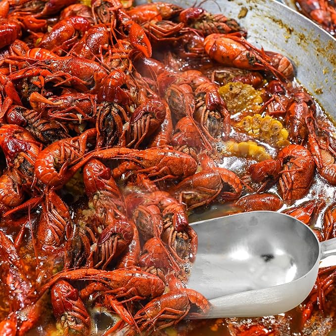2 Pcs 58-ounce Metal Ice Scoop Large Crawfish Scoop Aluminum Utility Scooper Round Bottom Crawfish Boil Party Supplies for Pet Food Rock Salt Seafood Cat Litter Kitchen Bar Ice Machine