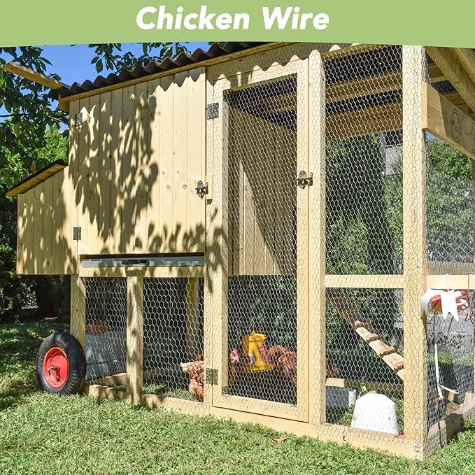 HOOPLE Chicken Wire, 17Inx40FT Chicken Wire Fencing for Garden Poultry, Hexagonal Galvanized Chicken Wire Mesh, Rustproof and Sturdy, Animal Barrier Mesh, Wire Fence Rolls for DIY Project.