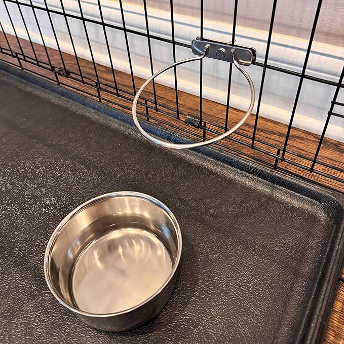 SPOT Coop Cup Bolt Clamp - Stainless Steel Hanging Bowl for Crate, Removable Pet Feeding Dish, Easy Installation, Chew-Proof Design, for Small Dogs, Cats, Birds, Reptiles -2.5 Cups (20 Oz)