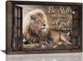 banonaty Lion Wall Art Rustic Farmhoues Christian Decor Of Judah Pictures Canvas Prints Artwork Inspirational Psalm Scripture Gifts Home Decorations For Bathroom Kitchen Office Framed 24''x16''