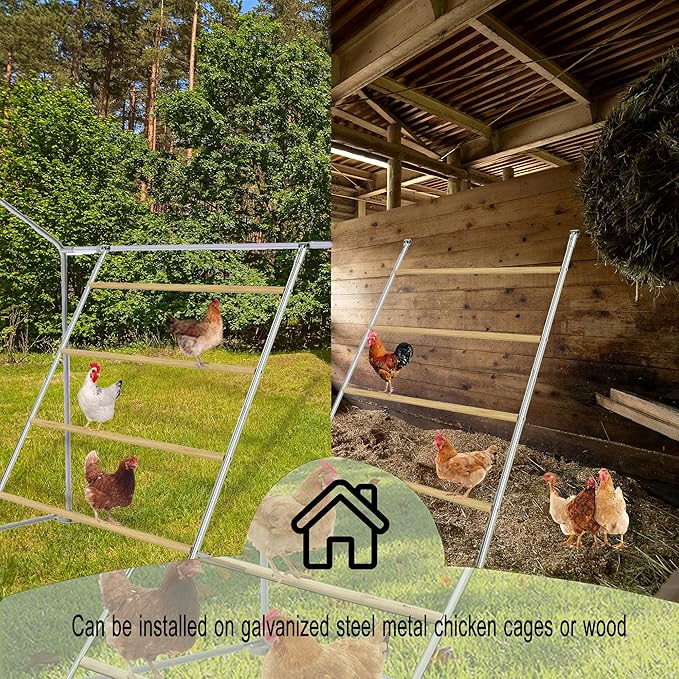 Chicken Roosting Bar, Large Chicken Perch for Coop,Easy to Installation&Clean,Roosting Perch,Roosting Bars for Chickens in Coop,Poultry Toys for Backyard,Poultry coop Accessories(56' L X 39' W)