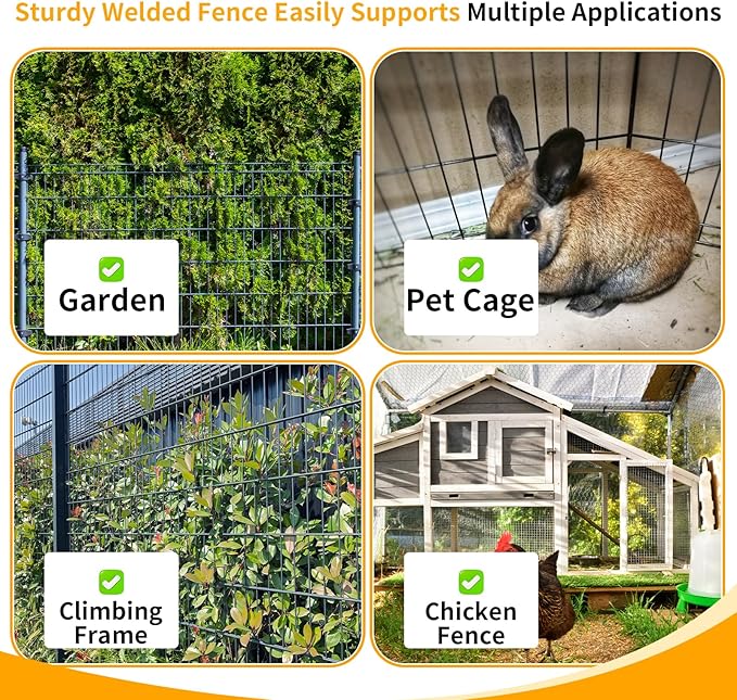 Welded Wire Fence PVC Coated Chicken Wire Fencing Roll,2 Inch x 3 Inch 16GA Garden Fence,36 Inch x 50 Foot Metal Poultry Netting Use for Animals Yard Vegetable Plant Protection