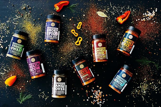 Ultimate Rub BBQ All Purpose Seasoning - 100% Natural and Universal Seasoning - Flavourful All-Round Blend of Spices for Amazing Beef, Pork, Poultry, Vegetable BBQ Dishes - Large Jar (230g)