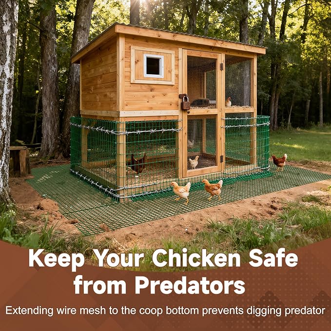 BJADE'S Chicken Coop Predator Proof Apron,Chicken Wire Bottom Predators Resistant,Fence Netting Barrier for Chicken Coop