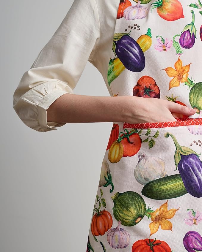 Maison d' Hermine 100% Cotton Apron for women with Pocket Kitchen Chef Apron for Men Cooking Easter Decorations
